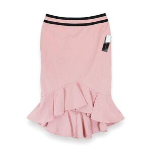NWT 7th Avenue New‎ York & Company Pink Flounced Pencil Skirt Size 10 MSRP $55